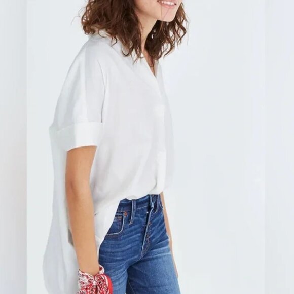 Madewell Tops - Madewell Courier Button-Back Cotton BLEND White Shirt Medium